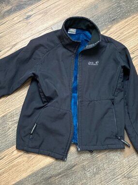 Jack Wolfskin Men’s Softshell Jacket Fleece Lined Black Full Zip Outdoor Sz M